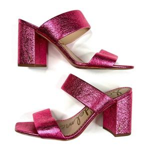 Sam Edelman | Delaney Metallic Pink Block Heel Size 8